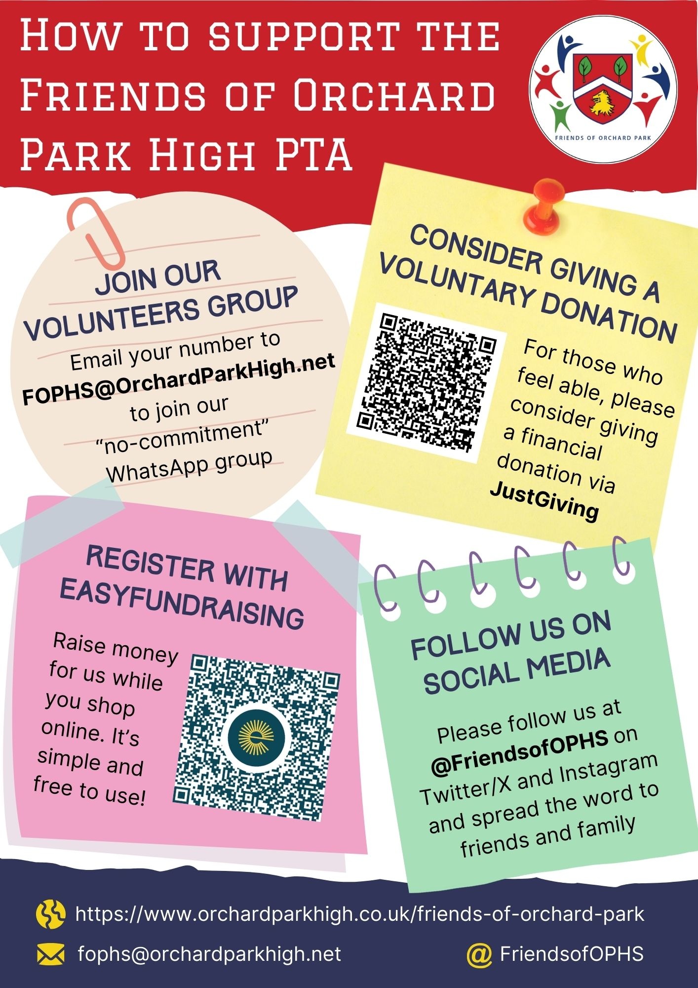 Flier showing the justgiving and donation links.