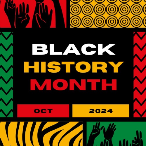 Colourful black history month graphic