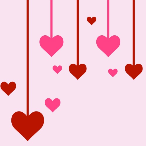 Graphic with lots of pink hearts